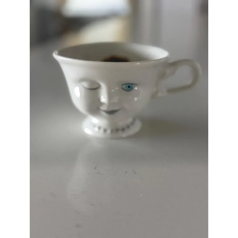 Vintage Baileys Irish Cream Winking Face Cups, 1990s Ceramic Barware Set (2)